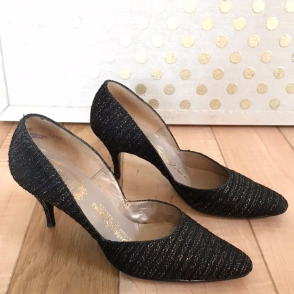 Vintage Danny Simmons 7.5 French Bootier Shoes Black with Gold